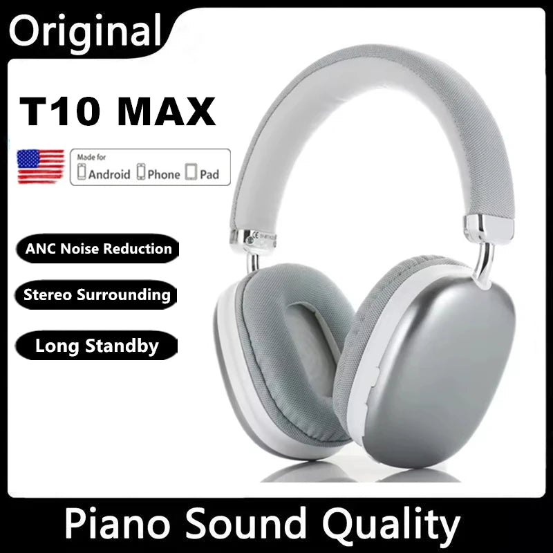 NEW T10 Air Pro Max Wireless Bluetooth Earphones Headphones Headset Sports Gaming Headset Noise Cancelling Headphone With Mic